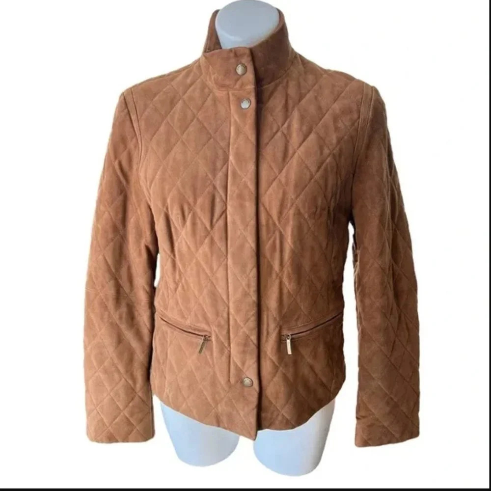 Brooks Brothers Quilted Leather Suede size 2